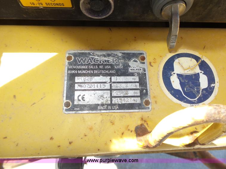 image for item K8390 Wacker RT820 walk-behind compactor