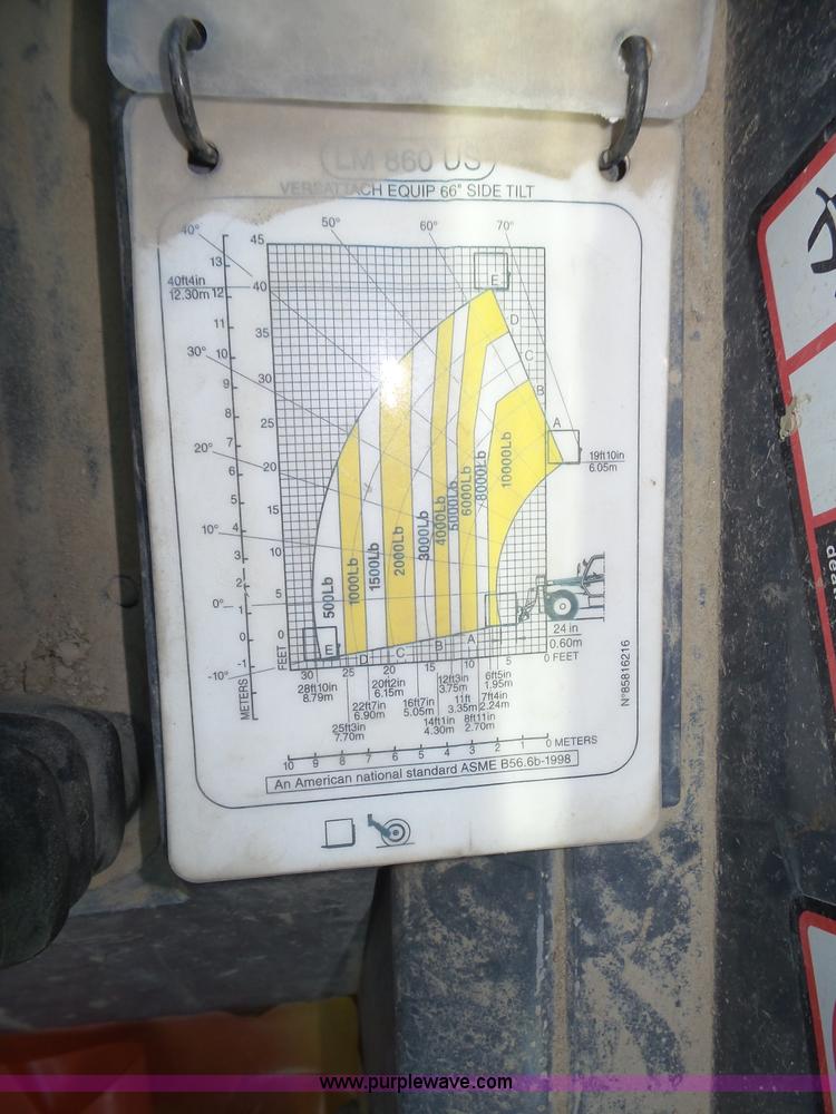 image for item K8405 2000 New Holland LM860 low profile telehandler