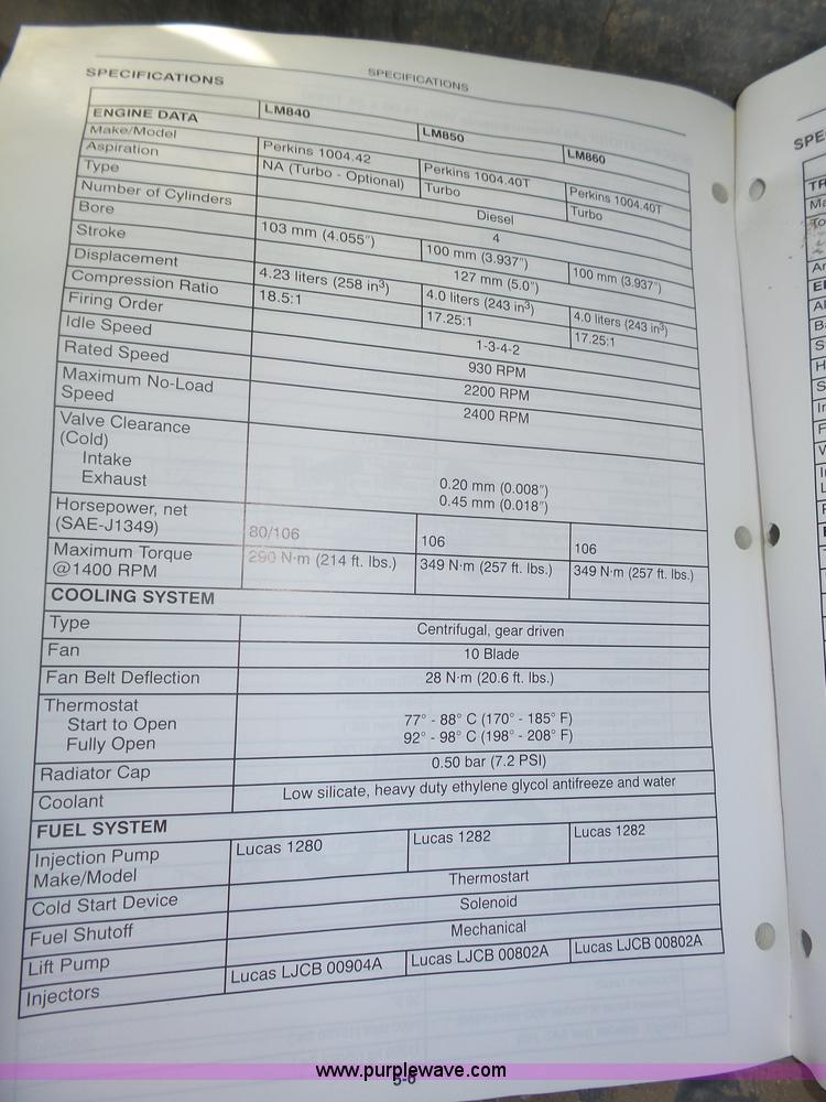image for item K8405 2000 New Holland LM860 low profile telehandler