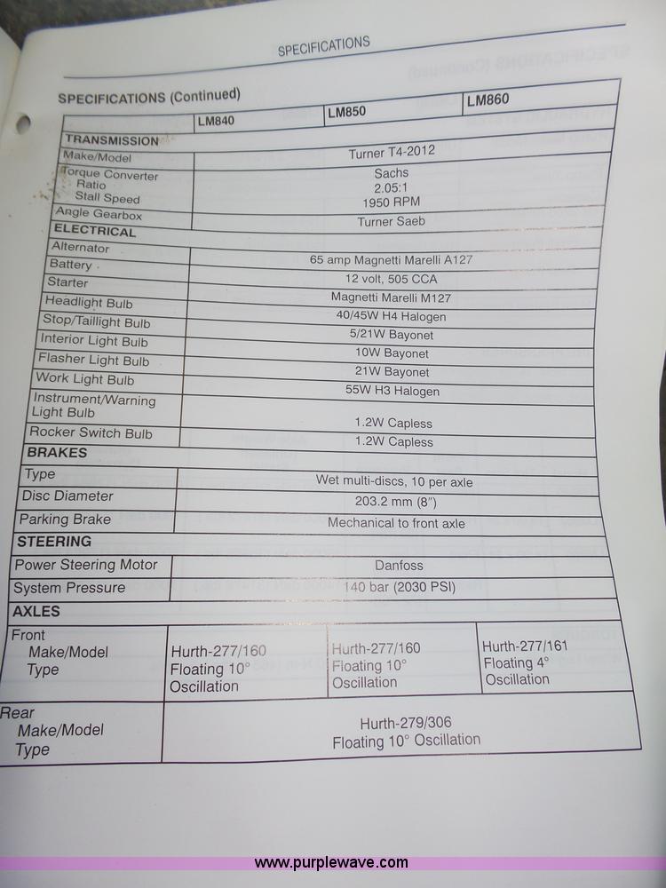 image for item K8405 2000 New Holland LM860 low profile telehandler