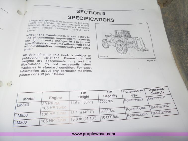 image for item K8405 2000 New Holland LM860 low profile telehandler