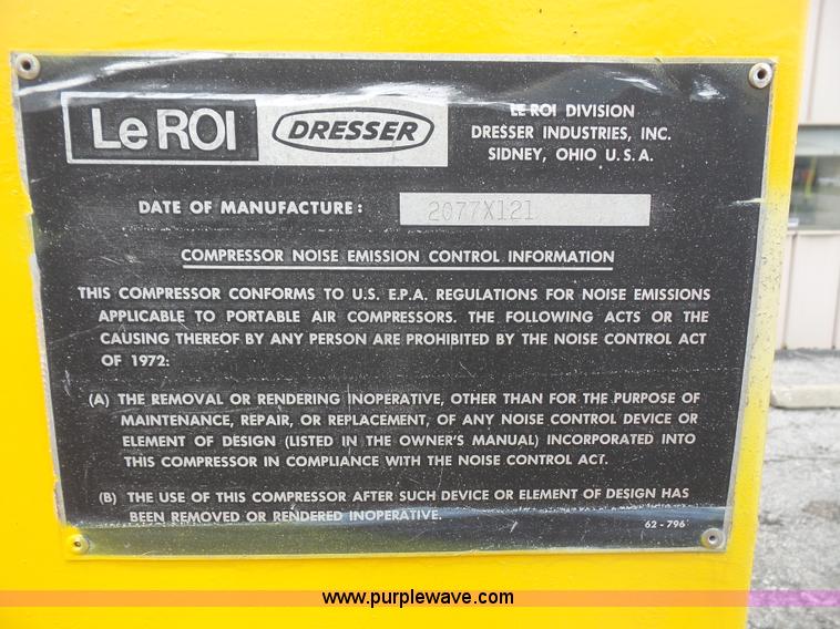 image for item L4960 Leroi 185 air compressor
