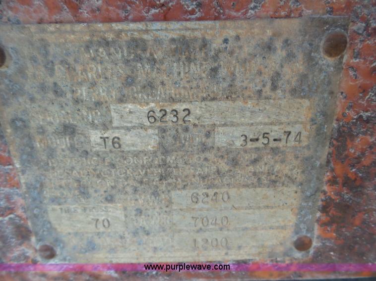 image for item L5250 1974 Ditch Witch T6 trencher trailer