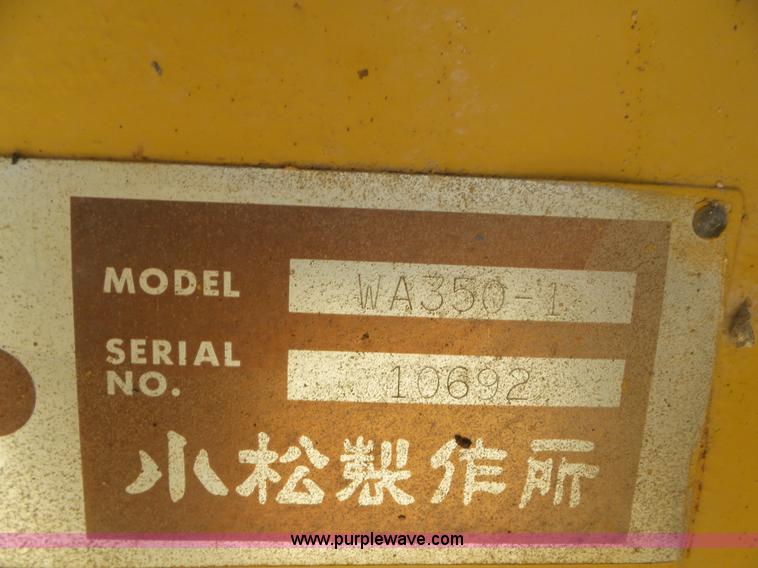 image for item L6835 1986 Komatsu WA350-1 wheel loader
