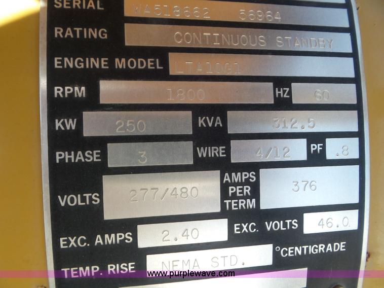 image for item L6841 1999 Katolight D250FRZ4 generator