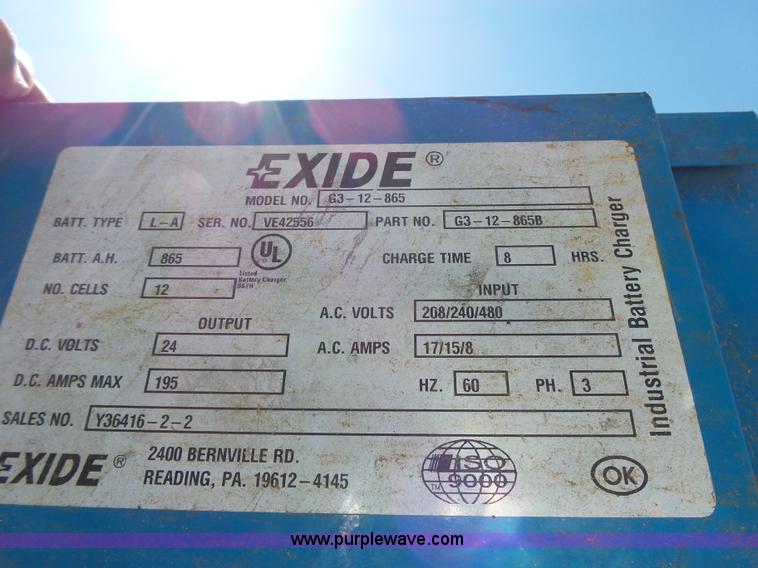 image for item BR9113 Exide 3000 battery charger
