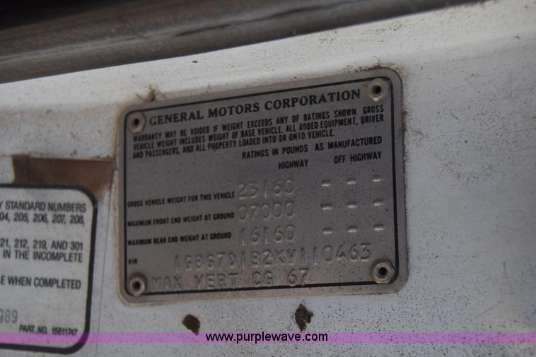 image for item CB9165 1989 Chevrolet 70 dump truck