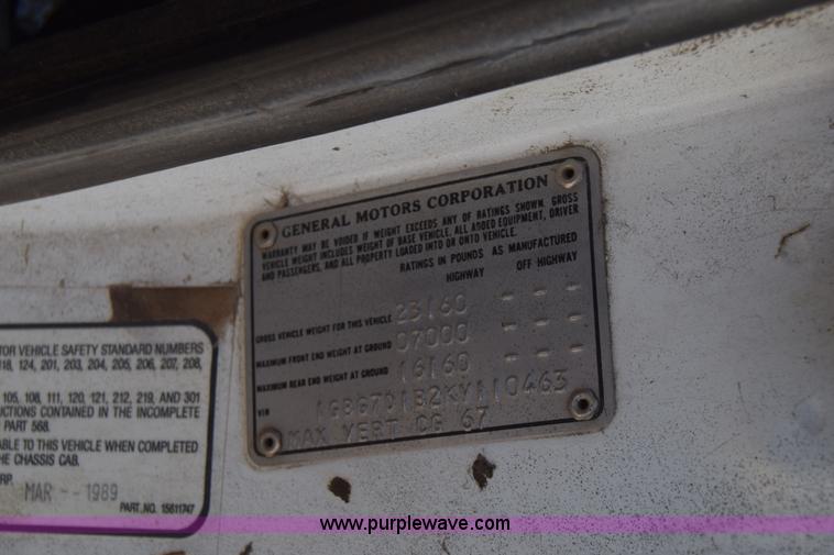 image for item CB9165 1989 Chevrolet 70 dump truck