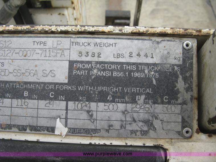 image for item J2764 Clark GCS12 Forklift