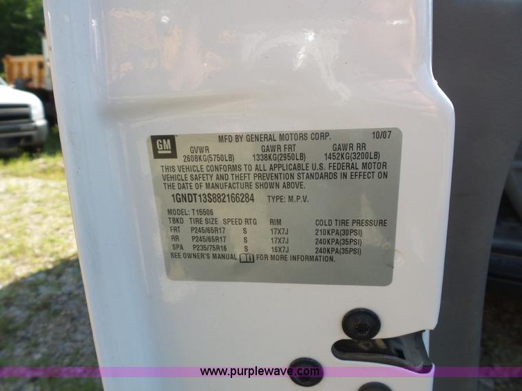 image for item K1627 2008 Chevrolet TrailBlazer SUV