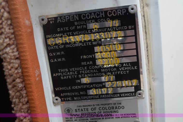 image for item K2856 1977 Chevrolet 3500 RV