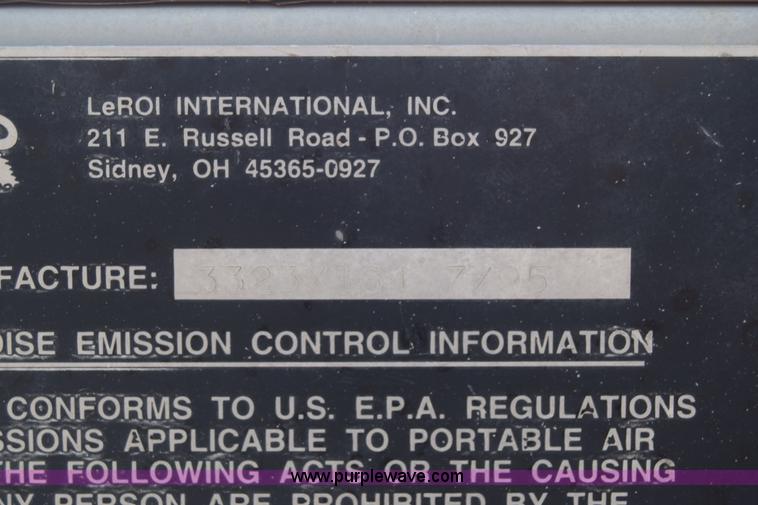 image for item K2926 1995 Leroi Q185DJF air compressor