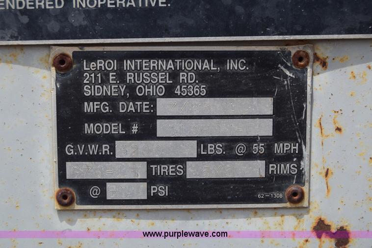 image for item K2927 1995 Leroi Q185DJE air compressor