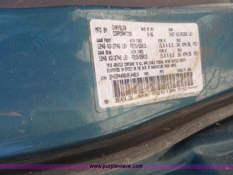 image for item K3142 1997 Plymouth Grand Voyager van