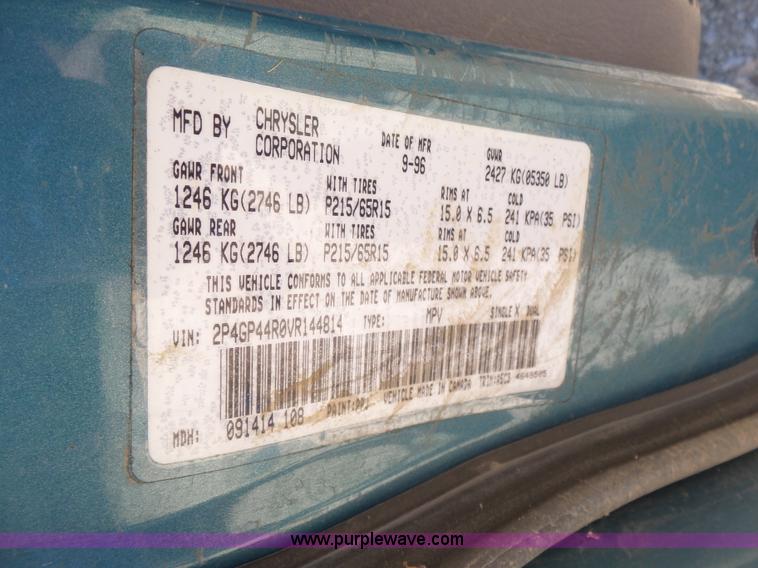 image for item K3142 1997 Plymouth Grand Voyager van