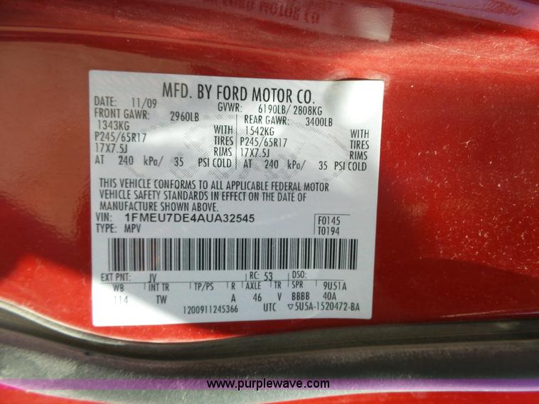 image for item K4696 2010 Ford Explorer SUV