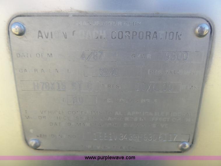 image for item L5980 1987 Avion camper