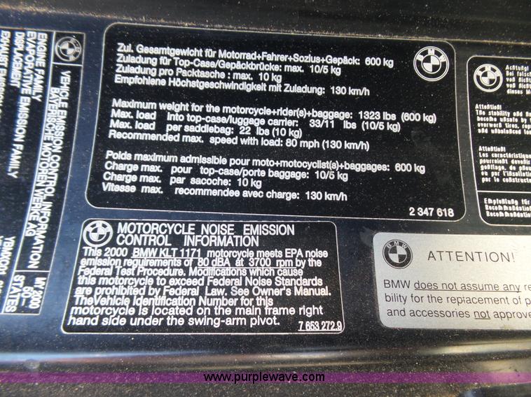 image for item L5987 2000 BMW LT-CLE motorcycle