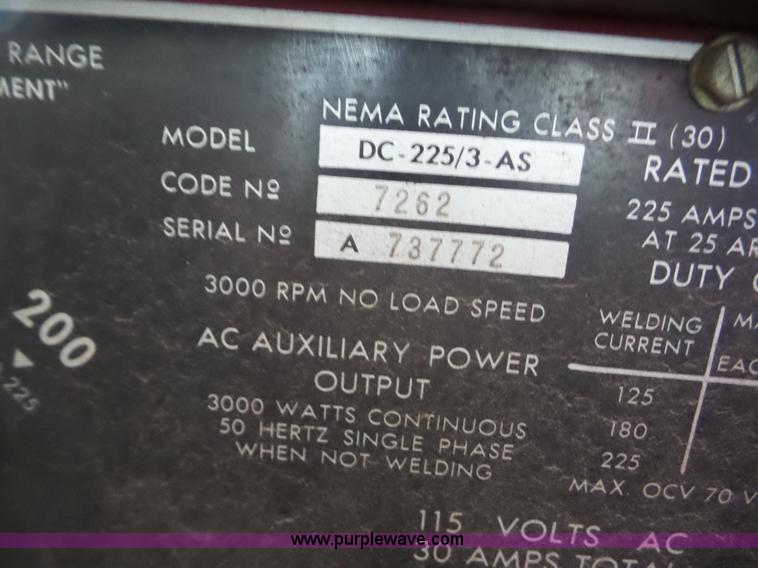 image for item AG9472 Lincoln 225 welder/generator