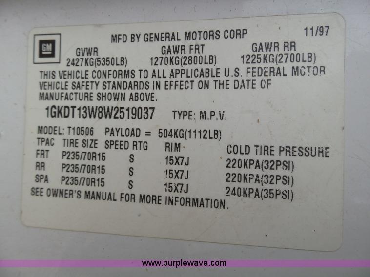 image for item AR9318 1998 GMC Jimmy SLS SUV