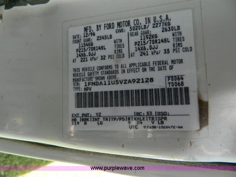 image for item AX9504 1997 Ford Aerostar van