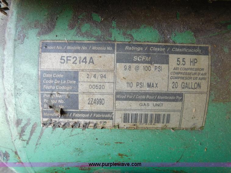 image for item BR9087 Speedaire 5FZ14A air compressor