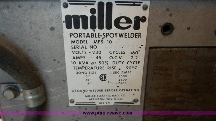 image for item BW9060 Miller MPS10 spot welder