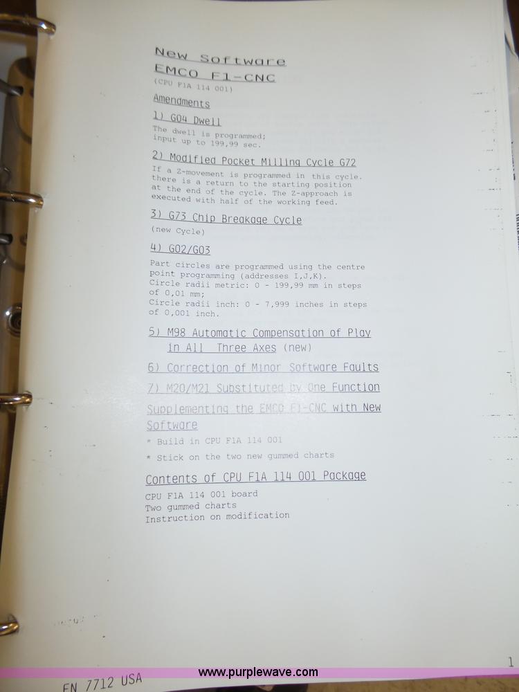 image for item BX9159 Emco F1P CNC mill