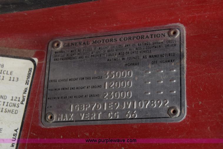 image for item CA9910 1988 Chevrolet Kodiak fire truck