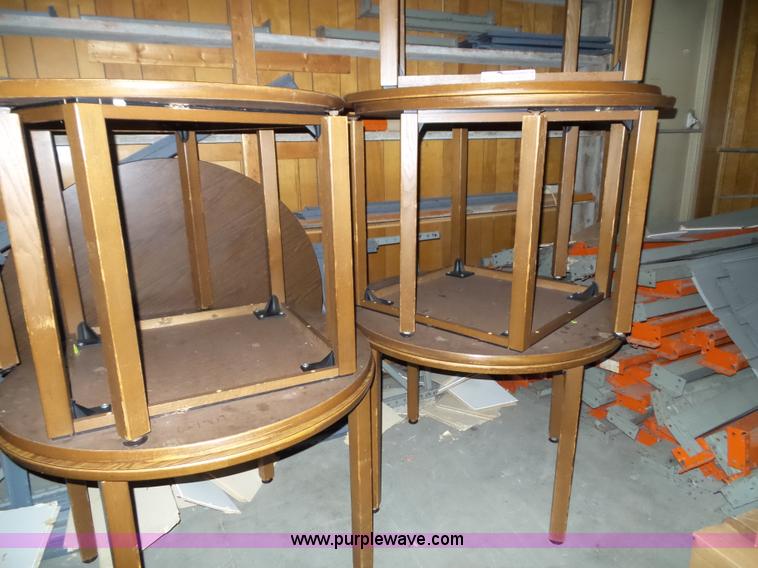 image for item CD9003 (8) round wood tables