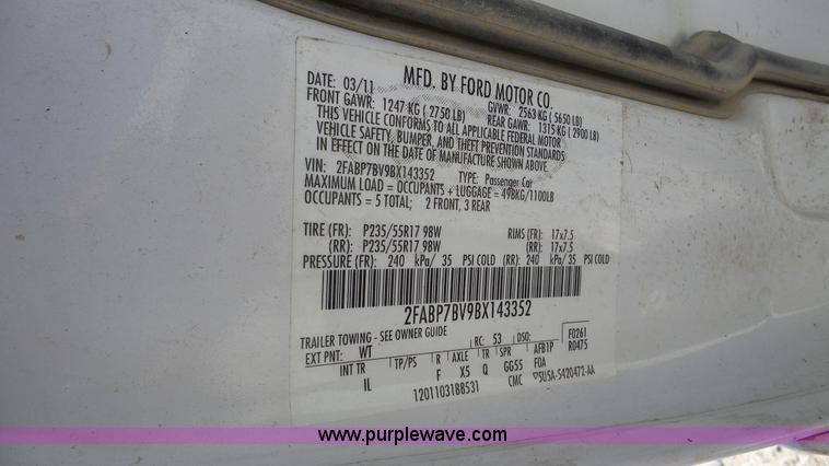 image for item DA2793 2011 Ford Crown Victoria Police Interceptor