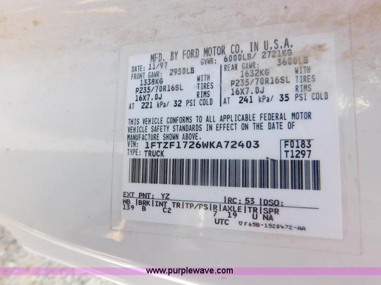 image for item DA8764 1998 Ford F150 pickup truck