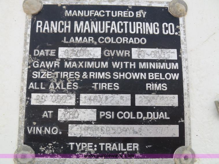 image for item J4027 2000 Ranco bottom dump trailer