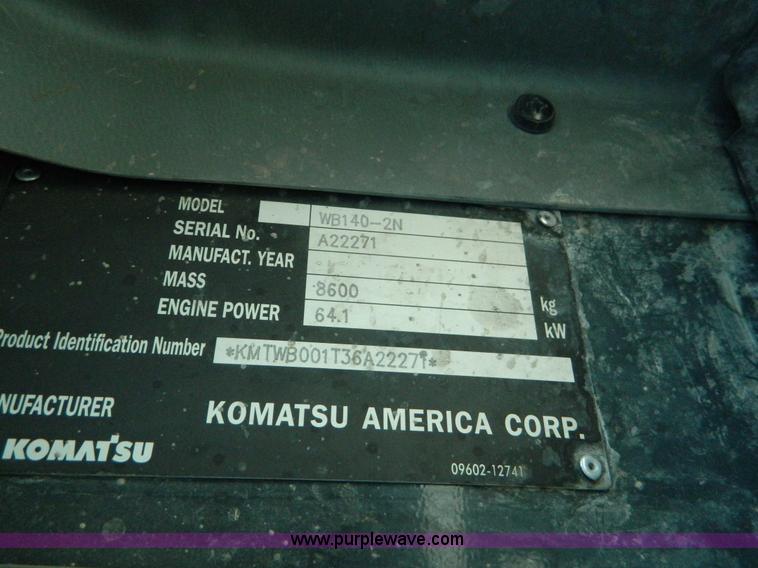 image for item J5097 2006 Komatsu WB140-2N backhoe