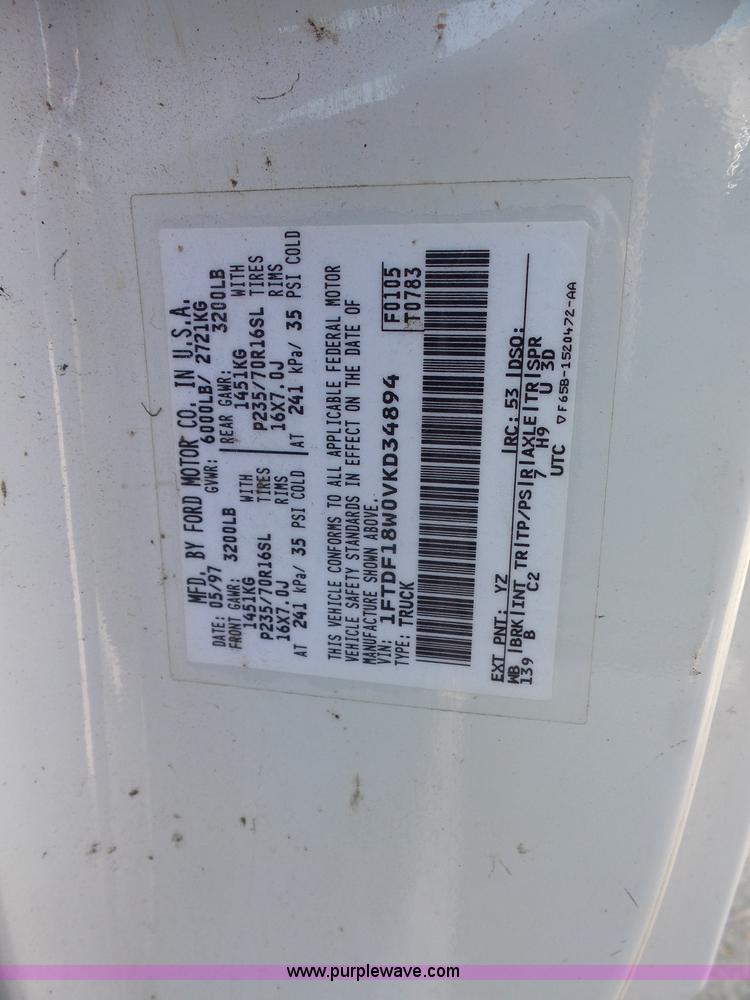 image for item K3748 1997 Ford F150 pickup truck