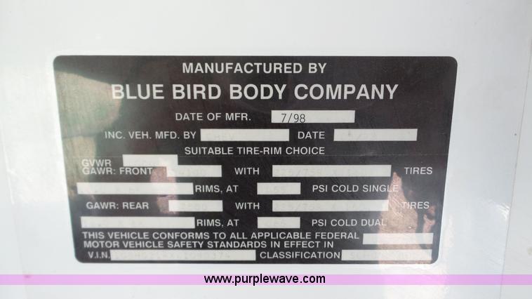 image for item K5249 1998 Chevrolet Express G3500 Cargo school bus