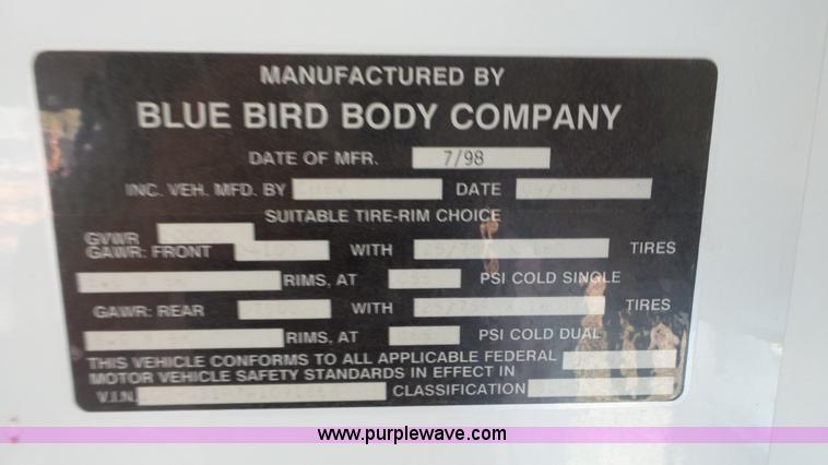 image for item K5251 1998 Chevrolet Express G3500 Cargo school bus