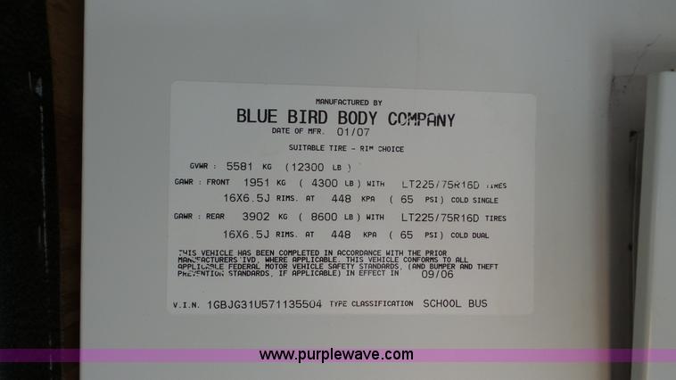 image for item K5255 2008 Chevrolet Express 3500 Cargo school bus