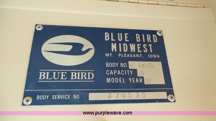 image for item K5256 1998 Chevrolet B7 school bus