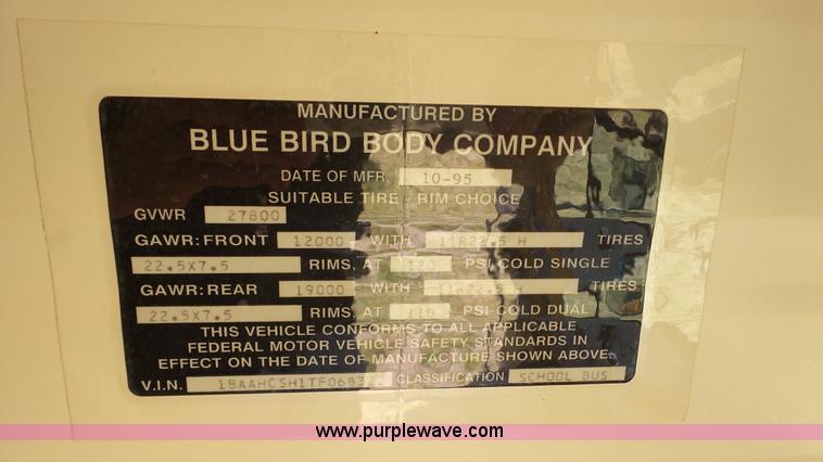 image for item K5260 1996 Blue Bird TC2000 school bus