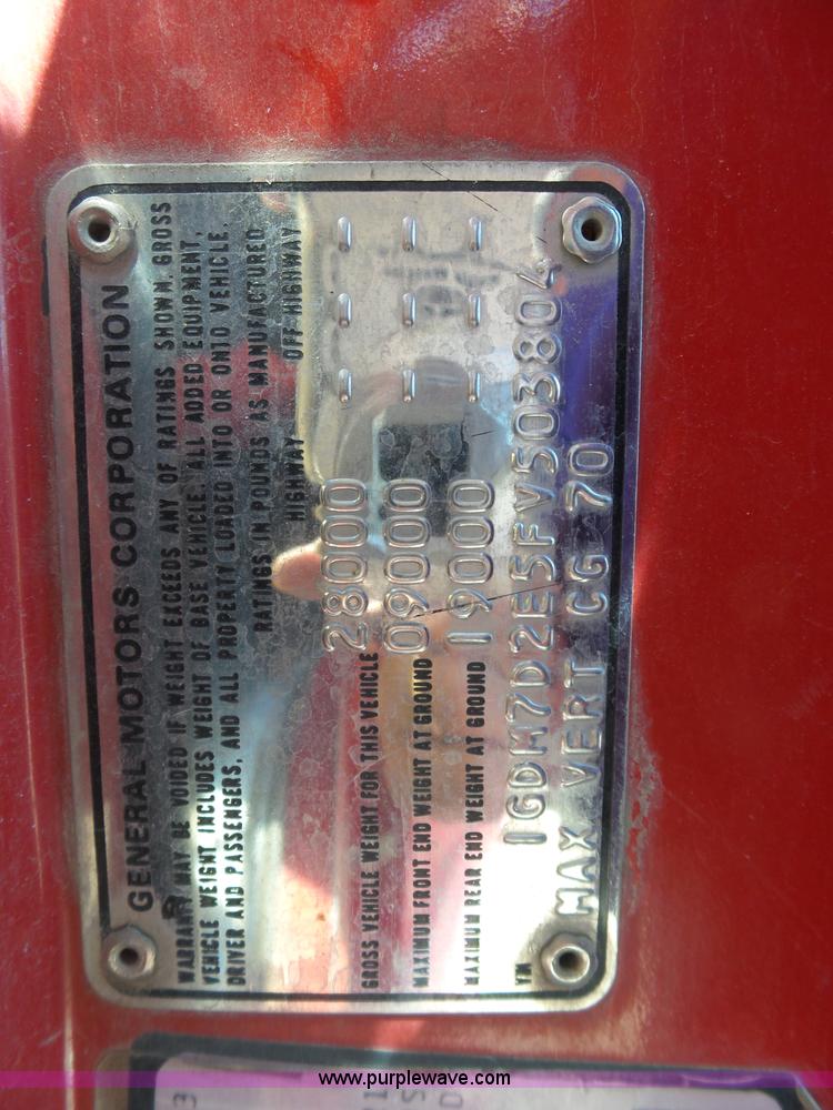 image for item K8445 1985 GMC 7000 fire truck