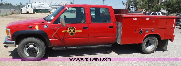 image for item K8446 1993 Chevrolet Cheyenne 3500 Crew Cab fire truck