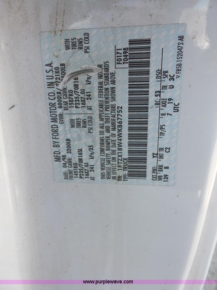 image for item L4989 1998 Ford F150 SuperCab pickup truck