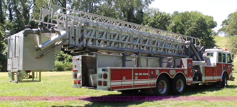 image for item L7087 1996 Sutphen Crew Cab ladder fire truck