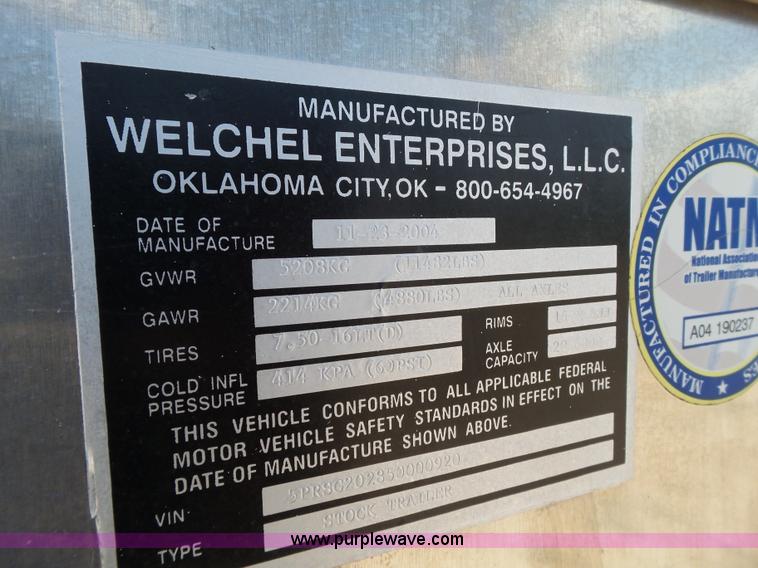 image for item BZ9180 2005 Cherokee livestock trailer