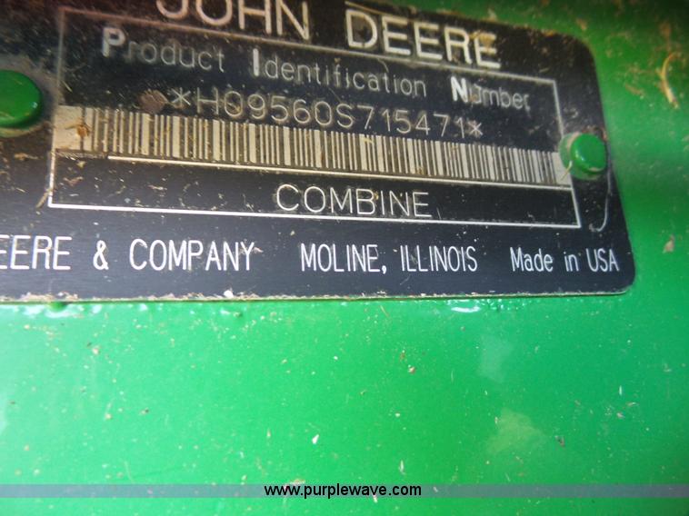 image for item K3637 2006 John Deere 9560 STS RWA combine