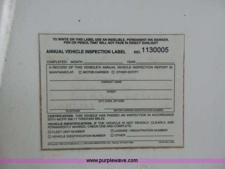 image for item K5728 1994 Jetco single hopper bottom grain trailer