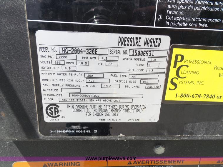 image for item BG9289 2004 Mi-T-M HG-2004-3208 pressure washer