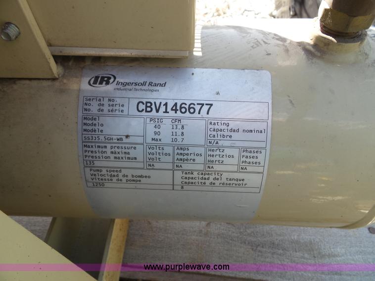 image for item BG9292 Ingersoll Rand air compressor