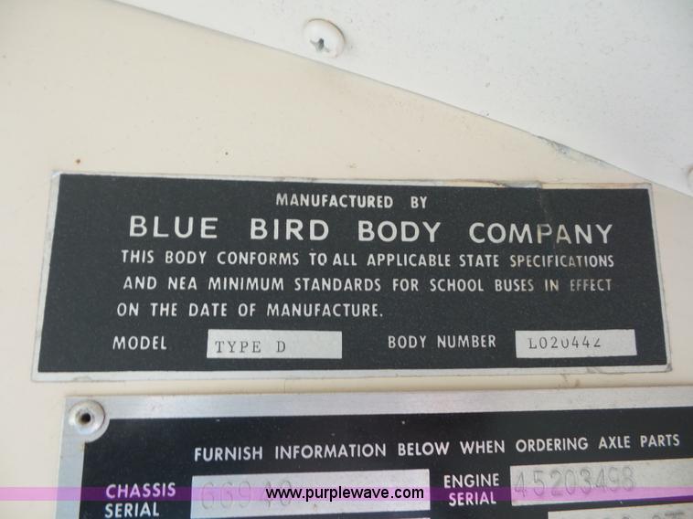 image for item BK9641 1996 Blue Bird TC2000 school bus